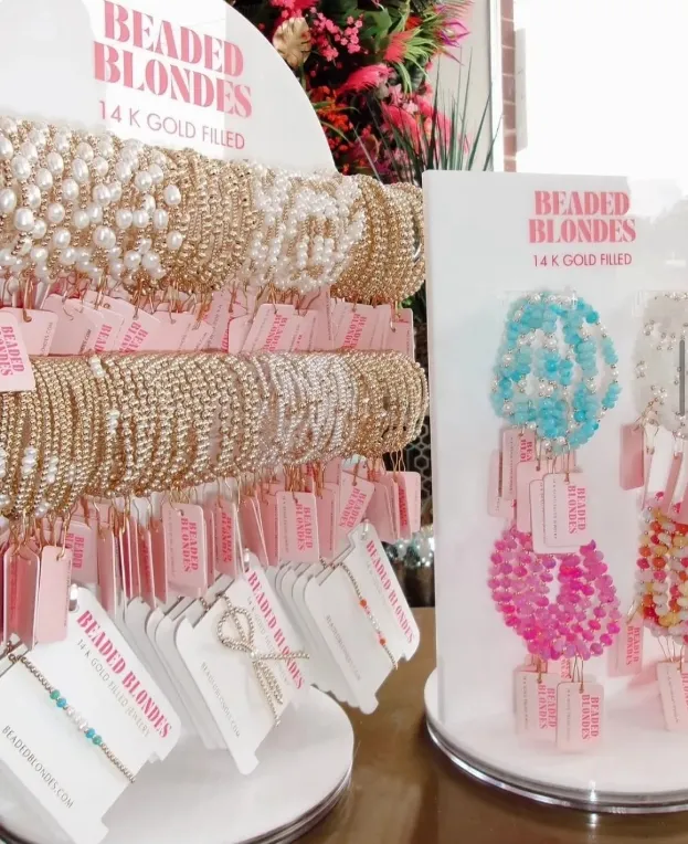 Custom Acrylic Bracelet Display Set Stand - Rotating Three-tiered Jewelry Holder with Logo for Retail Store Boutique