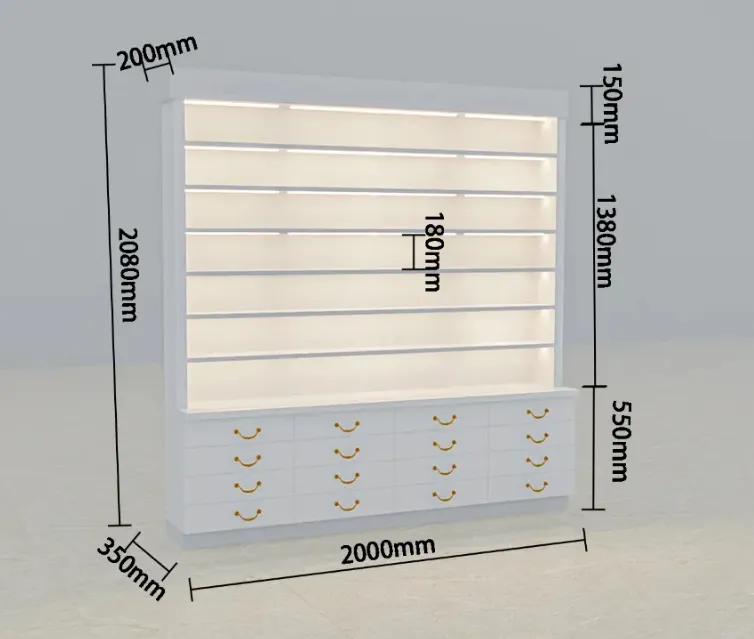 Modern Beauty Display Rack Cosmetic Salon Cabinet Wall Display Rack Nail Polish Shelves