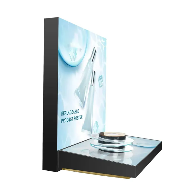 Custom Desktop Acrylic Makeup Display Stand for Cosmetics and Essential Oils Durable with LED Light for Retail Store Counters