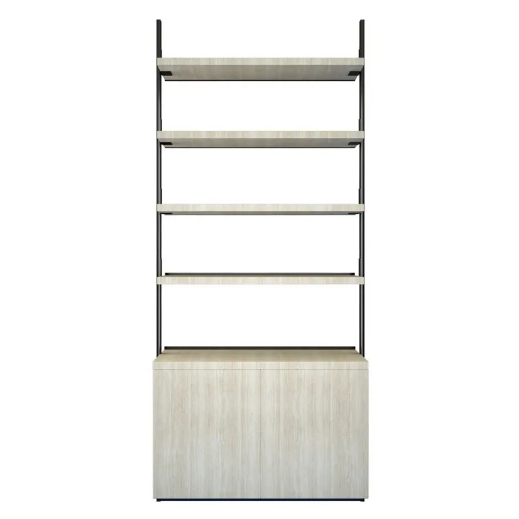 Custom Odm Retail Coffee Bag Bread Shop Iron Frame Wooden Storage Floor Stand Cake Display Stands Rack