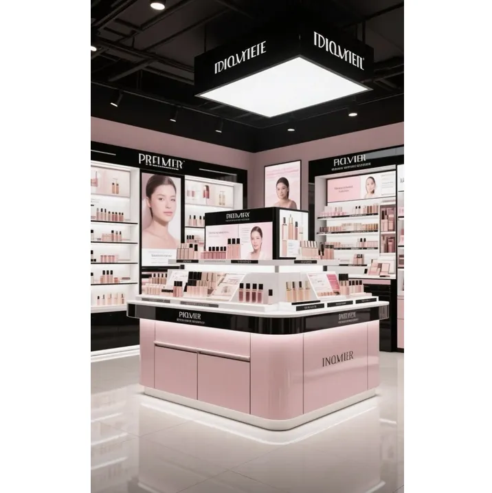 M&S Island Makeup Display Cabinet for Cosmetics Beauty Salon Skincare Products Makeup Samples Showcase